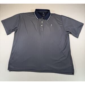 Bobby Jones Collection Polo Shirt Mens XL Blue Striped Performance Short Sleeve